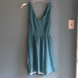 Lauren Conrad Teal Polka Dot Dress